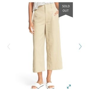 Vince wide leg high waisted cropped pants.